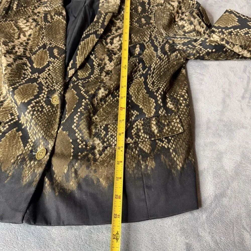 Michael Kors Sz 12 Women’s Blazer Jacket Cotton Snake Skin Animal Print Lined